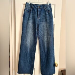 Vintage Washed Wide Leg Jeans, New, Size XL/14